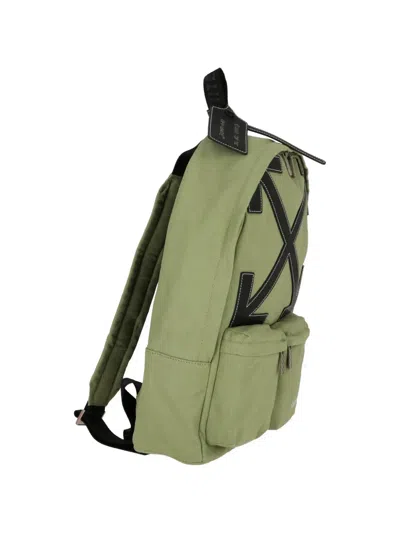 Off-white Dome Double Pocket Backpack In Green