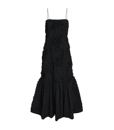 Ulla Johnson Augustina Cami Long Trumpet Dress In Noir In Black
