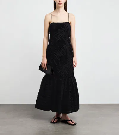 Ulla Johnson Augustina Cami Long Trumpet Dress In Noir In Black