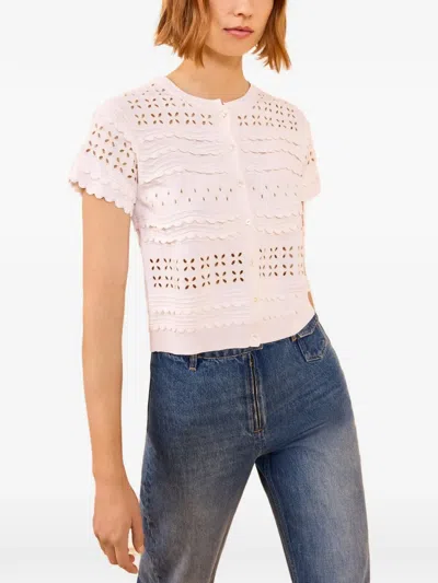 Ulla Johnson Abriana Eyelet Knit Cardigan In Ivory In White