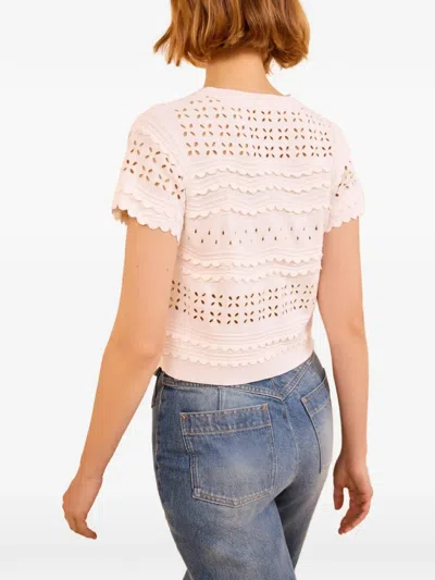 Ulla Johnson Abriana Eyelet Knit Cardigan In Ivory In White
