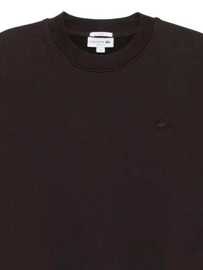 Lacoste Logo-patch Sweatshirt In Brown