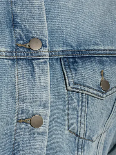 Essentials Cropped Denim Jacket In Blue