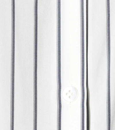 Shop The Row Peter Striped Silk Shirt In Thie Stripes Oe Ivory