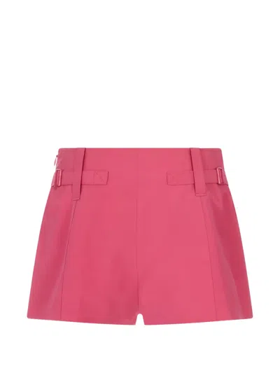 Chloé High-rise Mini Shorts In A Linen-cotton Mix In Pink