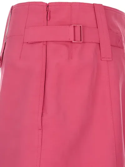 Chloé High-rise Mini Shorts In A Linen-cotton Mix In Pink