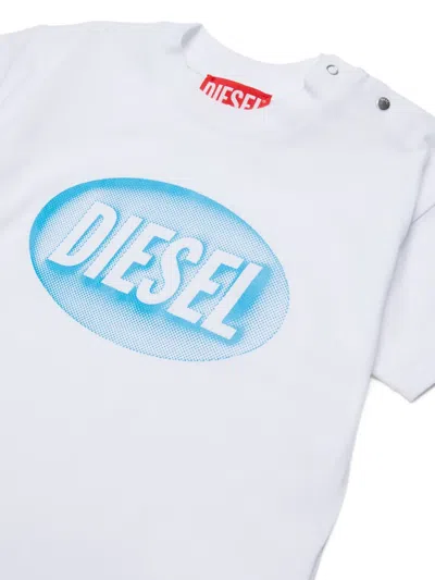 Diesel Logo-print Press-stud T-shirt In Blue
