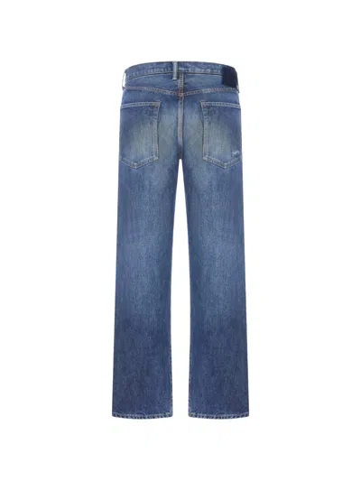 Visvim Logo-patch Jeans In Blue