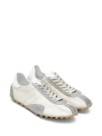 Maison Margiela Sneakers Sprinters In Suede And Leather With Vintage Finish In Neutral