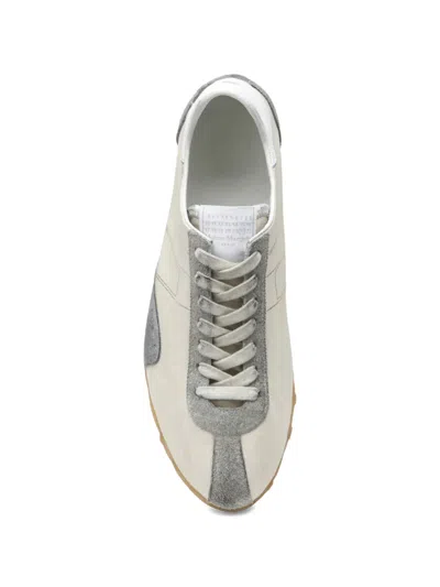 Maison Margiela Sneakers Sprinters In Suede And Leather With Vintage Finish In Neutral