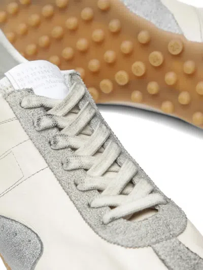 Maison Margiela Sneakers Sprinters In Suede And Leather With Vintage Finish In Neutral