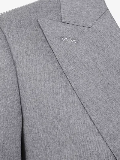 Max Mara Double-breasted Virgin-wool Jacket In Gray