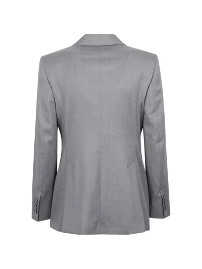 Max Mara Double-breasted Virgin-wool Jacket In Gray