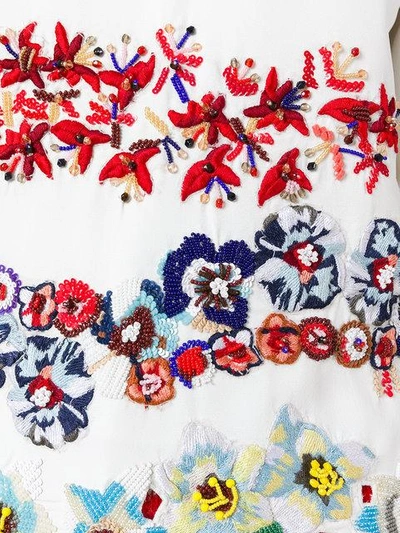 Shop Msgm Embroidered Flower T-shirt - White