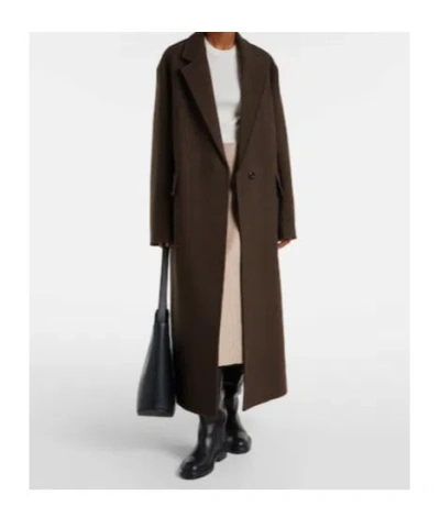Jil Sander Oversized Wool Coat In Brown