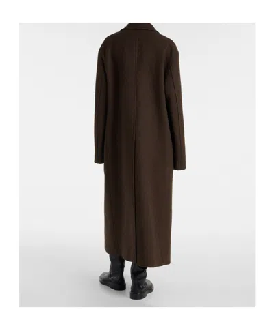 Jil Sander Oversized Wool Coat In Brown