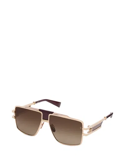 Balmain Idol Geometric-frame Sunglasses In Brown