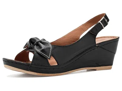 Spring Step Chassidy Wedge Sandal In Black