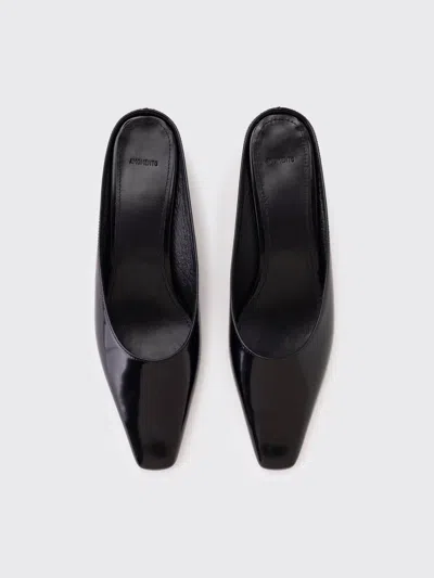 Amomento Pointed-toe Wedge-heel Mules In Black
