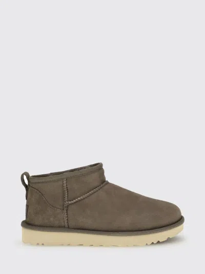 Ugg Ankle Boots Pull Tab Round Toe Suede In Brown