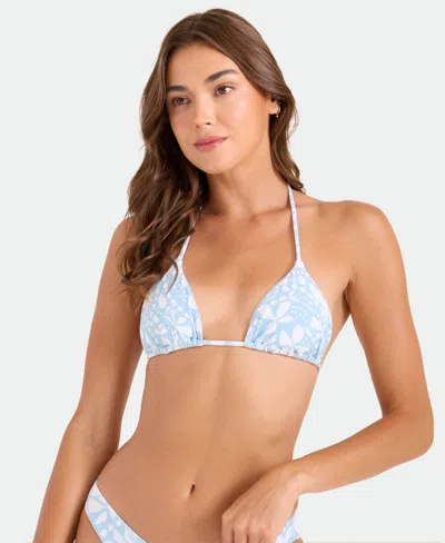 Volcom Womens Floral Print V Neck Bikini Top Pull On Bottoms In White