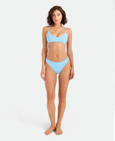 Volcom Simply Seamless Bralette Bikini Top In Blue