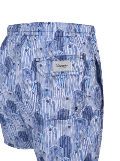 Drumohr Drawstring Slub-texture Shorts In Multi