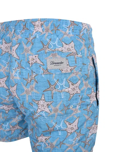 Drumohr Drawstring Slub-texture Shorts In Multi