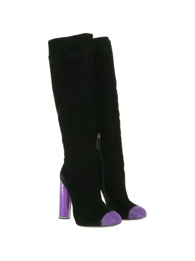 Tom Ford Beaded-toe Block-heel Boots In Multi