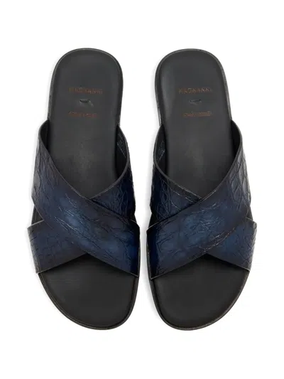 Magnanni Leather Flat Sandals In Multi