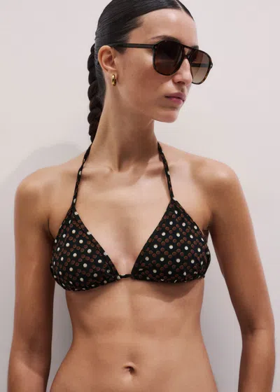 Me+em Printed Adjustable Triangle Bikini Top Cinnamon Multi In Brown