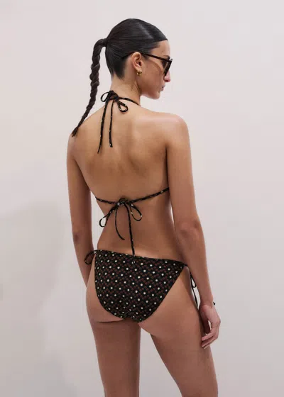 Me+em Printed Adjustable Triangle Bikini Top Cinnamon Multi In Brown