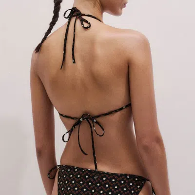 Me+em Printed Adjustable Triangle Bikini Top Cinnamon Multi In Brown