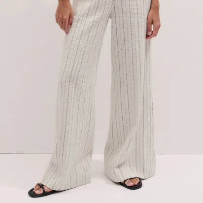Me+em Textured Stripe Bomber Jacket Ivory In White