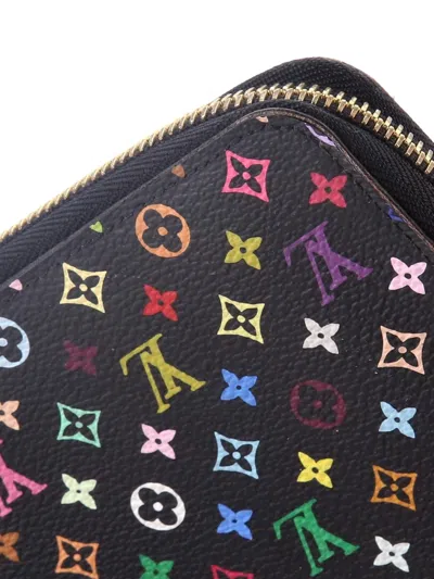 Pre-owned Louis Vuitton Zippy Wallet Monogram Multicolor Small Wallets In Black