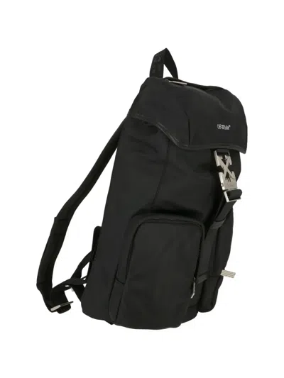 Off-white Logo Buckle Backpack In Brown