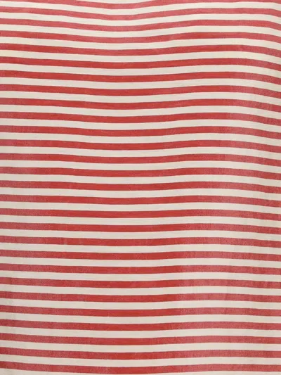 Cruna Striped Button-back T-shirt In Red