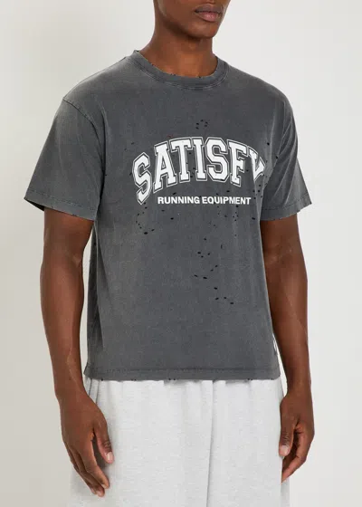 Satisfy Mothtech Distressed Cotton T-shirt In Blue