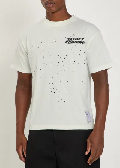 Satisfy Mothtech Distressed Cotton T-shirt In White