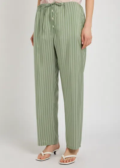Bode Sylvan Striped Silk Trousers In Multi