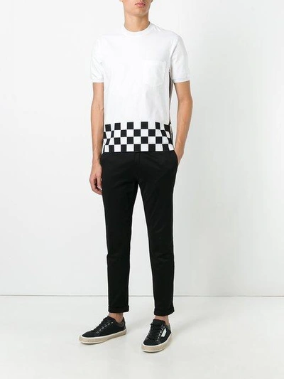 Shop Dsquared2 Checkerboard Hem T-shirt