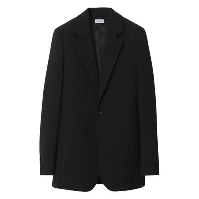 Burberry Wool Tailored Jacket In Black