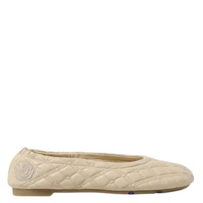 Burberry Sadler Quilted Leather Ballerina Flats In Yellow