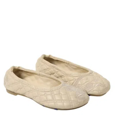 Burberry Sadler Quilted Leather Ballerina Flats In Yellow