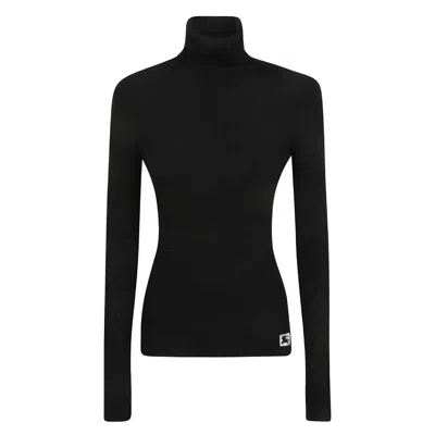 Burberry Wool Blend Turtleneck Pullover In Black