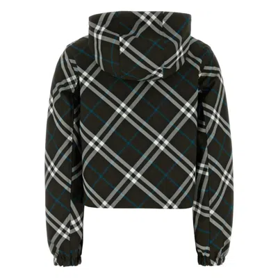 Burberry Embroidered Polyester Reversible Jacket In Black