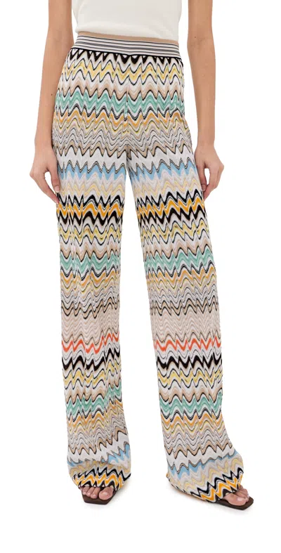 Missoni Pull On Pants Multicolor Beige Light Base In Multi