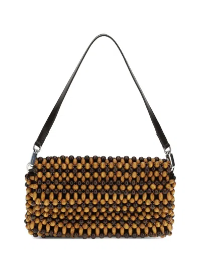 Staud Womens Multi Wood Beads Timmy Beaded Shoulder Bag In Multi