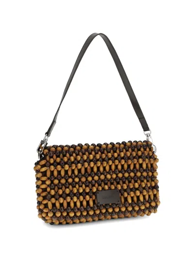 Staud Womens Multi Wood Beads Timmy Beaded Shoulder Bag In Multi