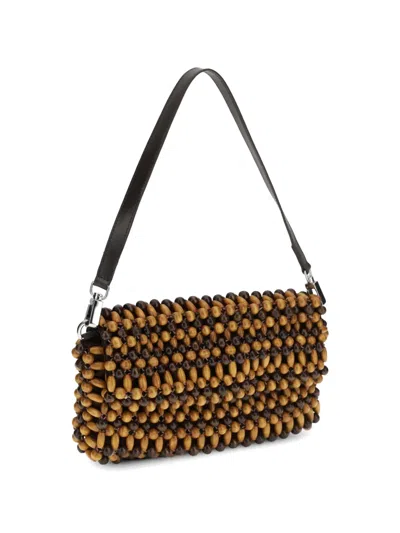 Staud Womens Multi Wood Beads Timmy Beaded Shoulder Bag In Multi